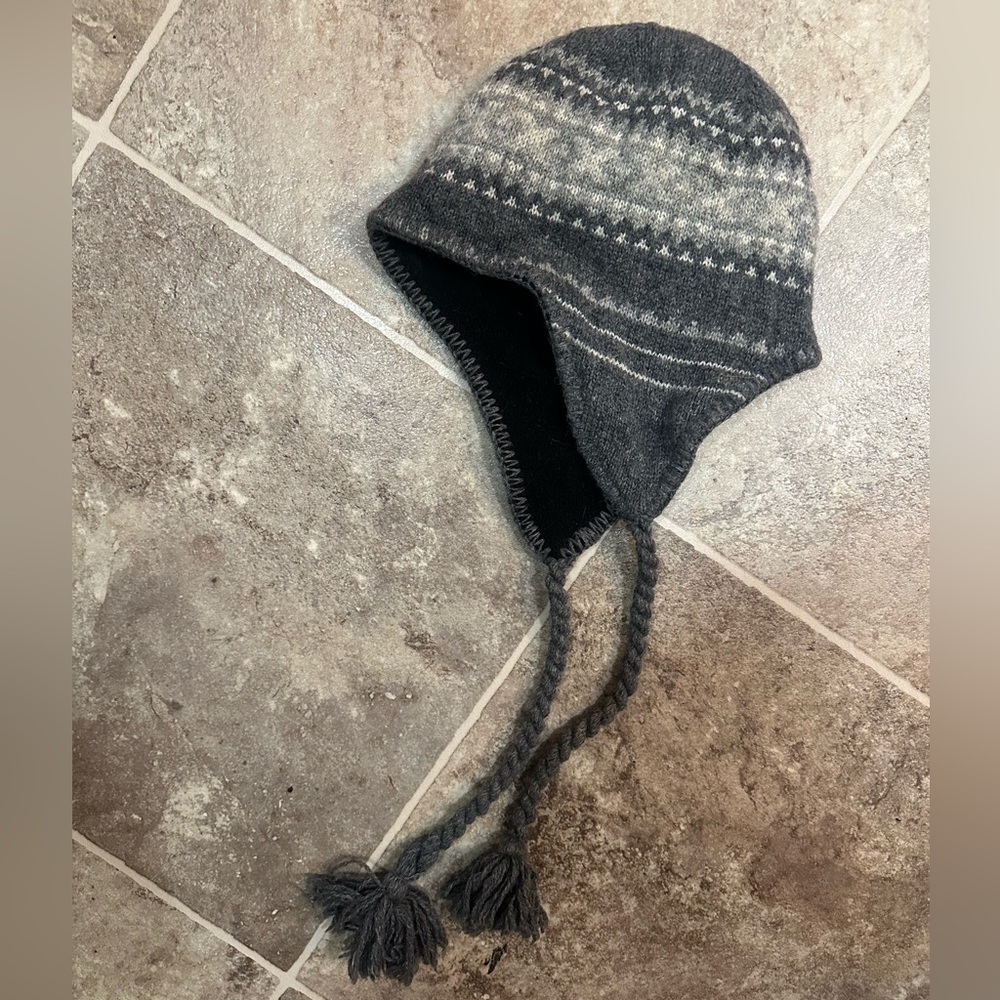 Gray Wool Blend Winter Hat